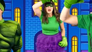 alyssa from bounce patrol poses with natural tits in clothes