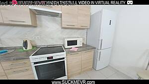 Brunette Melissa Creative Enjoys An Intimate Encounter With A Black Partner In Vr