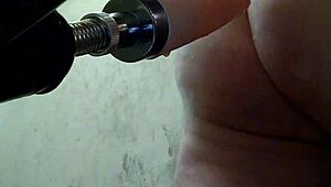 Joey D moans loudly as long machine assfucks her anal hole deeply in intense session.