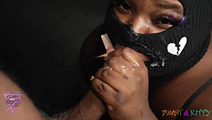 girl slurps big black cock like a goddess