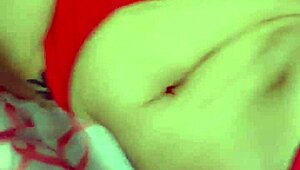 Latina babe SHOWING OFF her horny ASS in red bikini