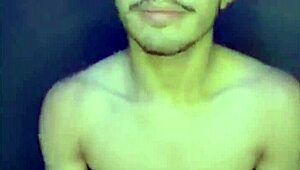 gay guy masturbates alone and shoots cum on his hand