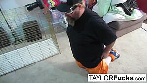 taylor's getting into this hot lesbian threesome with big tits and pussy fucking all over