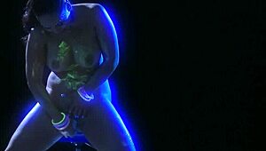 Asian milf Jessica pleasures herself with a glass toy in heels