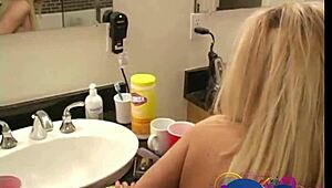 Blonde Teens Strip in Bikinis and Lick Pussy for Lesbian Orgasm