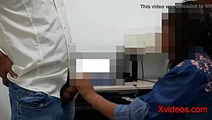 Watch the secretary deepthroat the boss's cock and get assfucked?