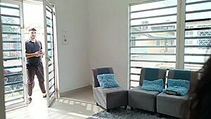 delivery guy arrives for hot payment 😈