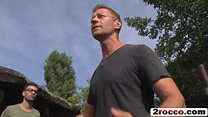 delicious blonde slut gets rough threesome pounding 😈