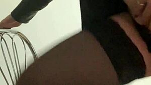 sexy girl sits on chair and starts masturbating slowly