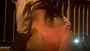 Adorable brunette shows off her legs in a casual pose