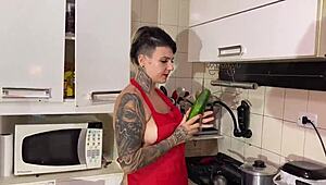 hey, guess what? i skipped a special dinner to play with a thick cucumber in my pussy