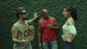 watch teh angel and nego catra celebrate the cuckold's birthday with some hot action?