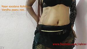 Tamil Girl Rohini Models Black Lingerie In Dare Challenge
