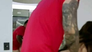 Did the girl fuck her neighbor outdoors?