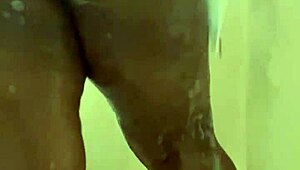 i'm enjoying a relaxing shower time with wet ebony skin