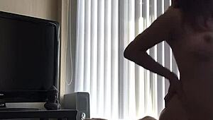 Young Asian rides cock on webcam using vibrator and toys.