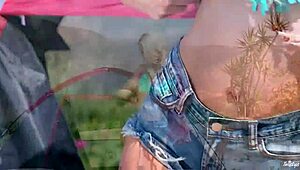 Blonde Babe Gigi Allens Nervously Blows In Desert!