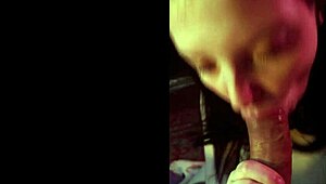 At the party, she couldn't resist sucking a stranger's cock, her cute lips wrapped around it eagerly as the night unfolded.