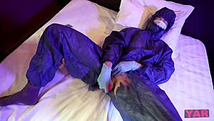 Man, this virologist is jerking off with a colleague, and that big cock cums all over a masked face at the hospital!