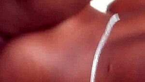 Teen ebony amateur bends over for deep slow doggystyle thrusting at home