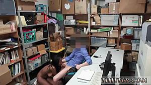 Blonde cop uses strapon to aid and embed in hardcore interracial action