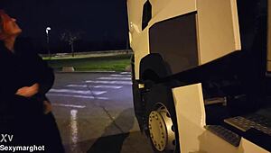 Intriguing Encounter with a Trucker on a Highway Parking Lot