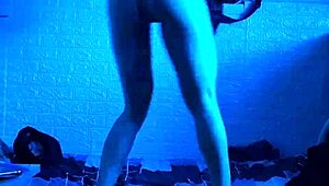 Sexy college girl dances sensually, gets aroused, and reveals her pussy