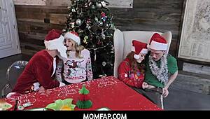 want to see big tits stepmom summer hart and cute stepdaughter charlotte sins sharing hardcore sex for christmas?