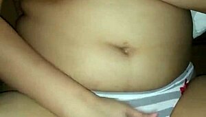 latina amateur explores her body gently