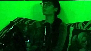 Hungarian goth mistress smokes in green light setting