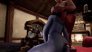 Elf and draenei pornstars in seductive warcraft parody photoshoot