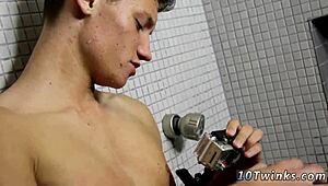 Sexy Asian Boy in Bathroom Nude Action