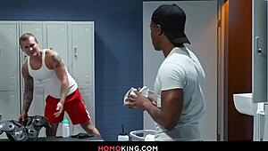 Isaac X and Jake Waters in interracial gay anal with jock straps 😏