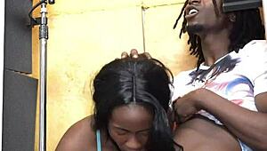 i got my face fucked hard in the studio, sucking that big black cock wet and deep.