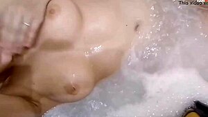 hot russian girl takes a relaxing bath with her friend