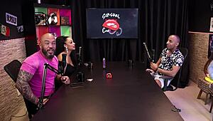 The black top reveals the scar on his hard broken cock, delighting in the sensual oral pleasure.