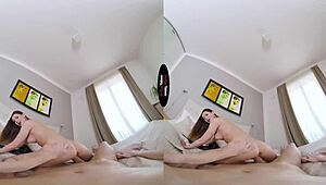 hey, imagine this virtual taboo where a shaved brunette gives a blowjob and breaks into pussy