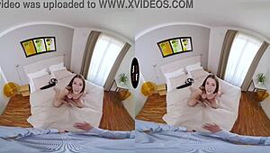 hey, imagine this virtual taboo where a shaved brunette gives a blowjob and breaks into pussy