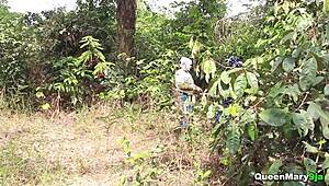 hot ebony babe tied up in bamboo and fucked hard