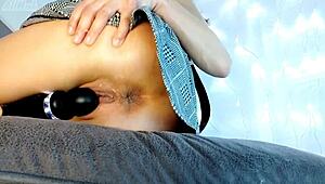 omg i’m a skinny girl squirting so hard riding pillow and vibrator while i masturbate my wet pussy!!!