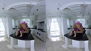 chocolate ebony girl spreads on desk in pov reality masturbation