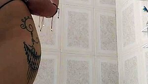 Colombiana Gets So Horny in Shower with Wild Fingering and Squirting!