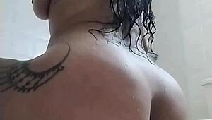 Colombiana Gets So Horny in Shower with Wild Fingering and Squirting!