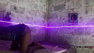 Watch this skinny teen get her natural tits licked and cumshot in reality couple scene