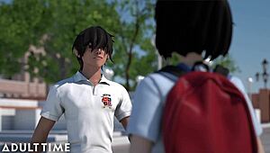 Adult Time Hentai - Hot Teacher Seduces Students for Sex