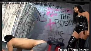 Bound Slave Faces Humiliation and Spanking in Femdom Bondage