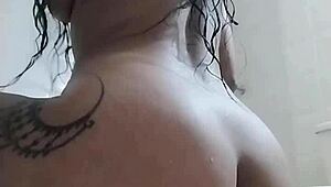 Colombiana Gets So Horny in Shower with Wild Fingering and Squirting!