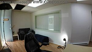 veronica valentine's casting interview turns messy with ripped clothes, dripping creampie, and intense action