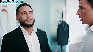 Tattooed Gay Hunk Fucks BFF Stud Bareback in Missionary Anal