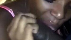 Ebony Girlfriend Sucking Black Cock
